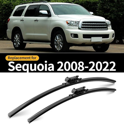 Front and Rear Windshield Wipers for Toyota Sequoia 2008-2022 | Quiet and Streak-Free Front and Back Wiper Blades Assembly All-Season OEM Automotive Replacement Accessories