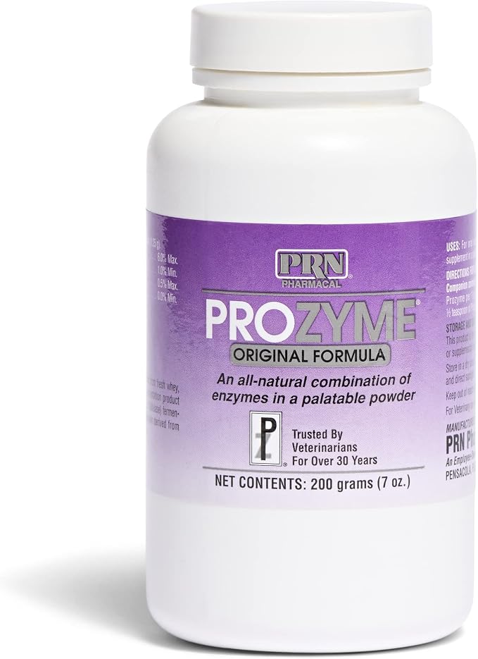 ProZyme Enzyme Replacement Supplement - Natural Digestive Aid Veterinary Enzyme Formula - Plant-Based for Pet Digestive Health - 200 g
