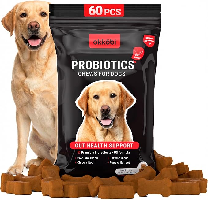 Hemp Calming Chews for Dogs Anxiety 60 pcs - Beef Flavored - Dog Anxiety Relief - Dog Calming Chews - Melatonin for Dogs - for Stress, Travel, Check-up, Barking or Grooming - Dog Calming Treats