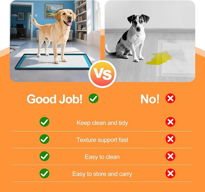Pee Pad Tray Holder for Dogs,Non-Slip Silicone Dog Puppy Pad Holder,24 x 24 Square Puppy Potty Training Pads,No Spill Raised Lip High Edge,Portable, Leak-Proof Mat Trays for Indoor Floor Protection