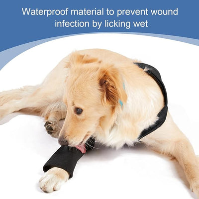 Coodeo Dog Recovery Suit, Cone Collar Alternative, Abrasion Resistant Dog Recovery Sleeve, Washable 2.5mm Thick and Waterproof, Pet Wounds Prevent Licking, Bite, Keep Dry (Black, S)