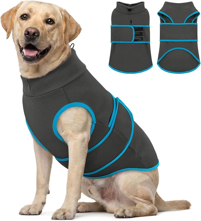 Breathable Dog Anxiety Calming Vest,Adjustable &Lightweight Dog Calming Shirt for Thunder,Fireworks,Separation,Dogs Stress and Anxiety Relief Coat,Compression Shirt for Large Dogs,Grey,XL