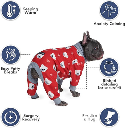 Spark Paws Dog Christmas Pajama, Dog Recovery Suit Male, Onesie, Ultra-Soft and 4-Way Stretch, for Small Medium and Large Breeds - Polar Bear - M