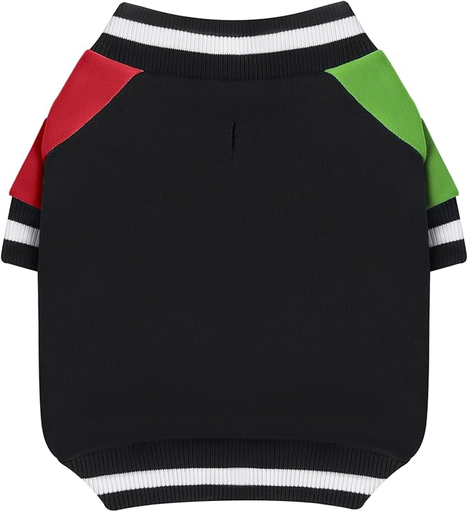 Cute Dog Sweater - Stretchy Dog Pullover Sweatshirt,Soft and Warm Winter Clothes for Boy & Girl Dogs,Suitable for Puppies & Adult Dogs (Black+Red+Green, X-Small)