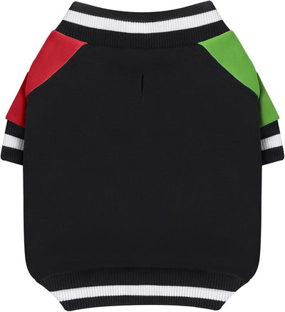Cute Dog Sweater - Stretchy Dog Pullover Sweatshirt,Soft and Warm Winter Clothes for Boy & Girl Dogs,Suitable for Puppies & Adult Dogs (Black+Red+Green, X-Small)