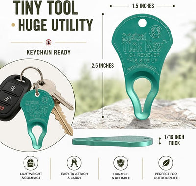The Original Tick Key - Tick Detaching Device - Portable, Safe and Highly Effective Tick Detaching Tool (Sea Foam)