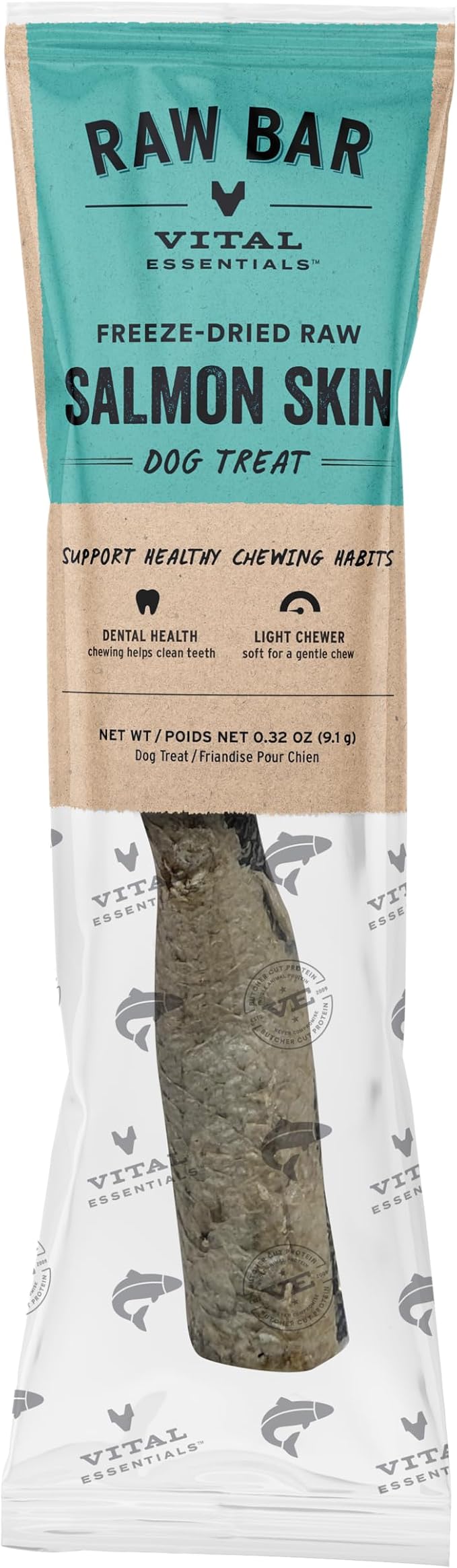 Freeze-Dried Raw Salmon Skin Dog Treat & Natural Chew, 1-Pack | Single Ingredient Dog Treat for Light Chewers | Made in USA