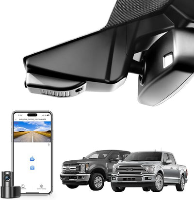 Mangoal Front 4K Rear 1080P Dash Cam for F150 2015-2020 F250-F450 2017-2019 | F250 F350 F450 Super Duty 2017-2019, OEM Style, XLT Lariat King Ranch Raptor, UHD 2160P Video, WiFi & App, 128GB Card(C)