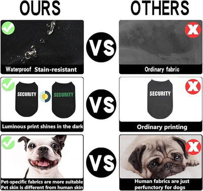 Upgraded Dog Security Shirt Vest for Puppy, Cat, and Dog, Cotton Technical Fabric with Fluorescent Printing, Large Medium Small (E5XL, Black)