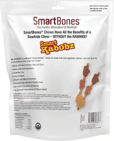 SmartBones Smart Kabobz, Rawhide-Free Chews For Dogs, Made With Real Chicken, Pork And Duck, 20 count