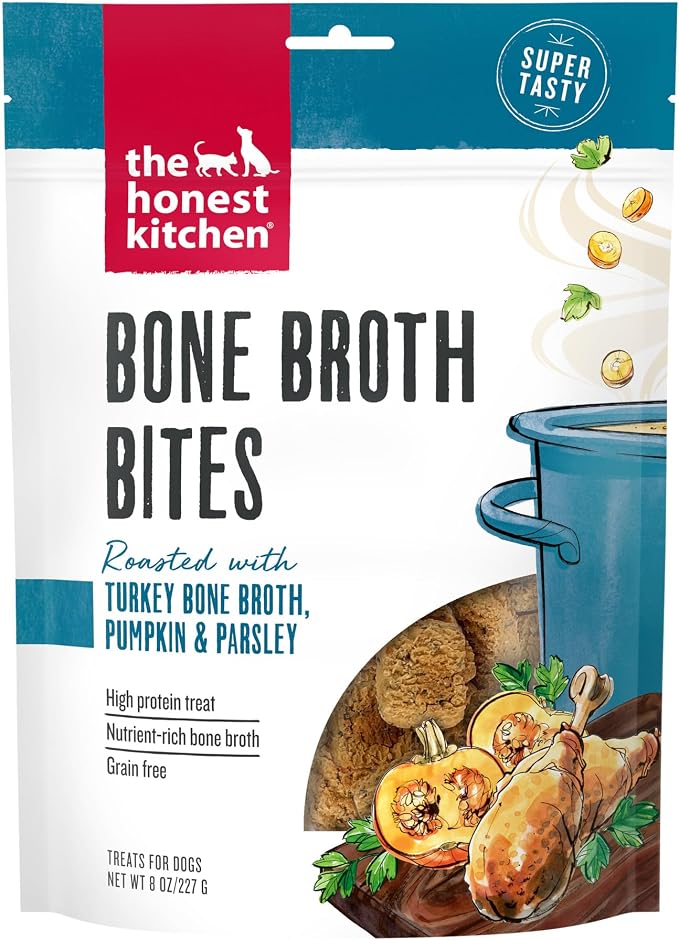Bone Broth Bites: Roasted with Turkey Bone Broth & Pumpkin, 8 oz Bag