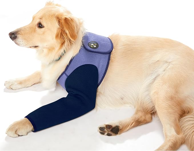 Coodeo Dog Recovery Suit, Cone Collar Alternative, Abrasion Resistant Dog Recovery Sleeve, Washable 2.5mm Thick and Waterproof, Pet Wounds Prevent Licking, Bite, Keep Dry（Purple，XL