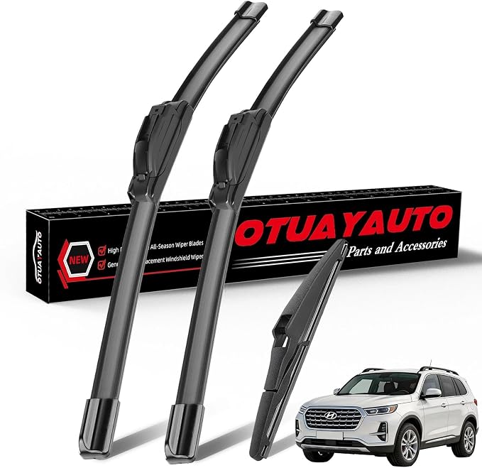OTUAYAUTO Windshield Wiper Blades Replacement for Hyundai Palisade 2020-2025 All-Extreme Weather Performance Quiet No Trace Front and Rear Wipers U/J Hook 26"+20"+12" (Pack of 3)