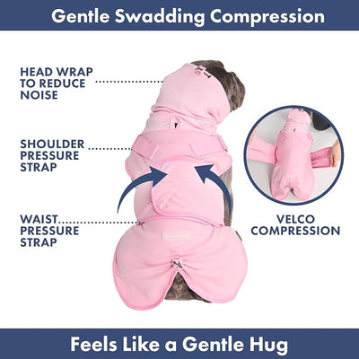 Spark Paws Anxiety Relief Vest for Dogs – Gentle Compression Dog Anxiety Suit, Calming Wrap for Separation Anxiety, Thunder, Fireworks, Suitable for Small Medium and Large Breeds - Pink - Size 3XL