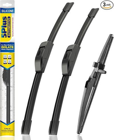5 PLUS® Silicone Windshield Wipers Replacement for 2010-2018 2019 2020 2021 2022 2023 2024 Toyota 4Runner Wiper Blades(Set of 3),Automotive Replacement Windshield Wiper Blades For My Car-24"/20"/12"