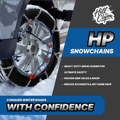 Snow Chains for Pickup Trucks & SUVs Off-road, Heavy Duty Quick Fit & Easy Installation Snow Tire Chains, Portable Reusable Emergency Tire Traction Chain, Set of 2 (HP2325)
