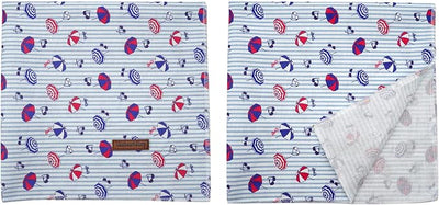 Lionheart Glory Washable Soft Blue Dog Scarf, Stripe Print Square Adjustable Bandana for Small to Large Dogs