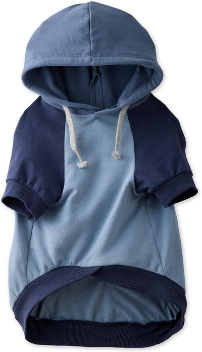 Pet Passion Rocky – The Original Lightweight Hooded Tee 100% Organic Cotton Dog Hoodie Pet Coat Sweater for All Sized Dogs, Navy Color Block, XX-Small (4-7 lbs)