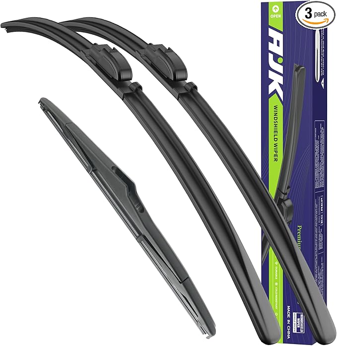 AJK Wiper Blades for Jeep Wrangler JK 2007-2017 and for Wrangler 2007-2017 | , 3-Piece, All Weather, OEM Quality