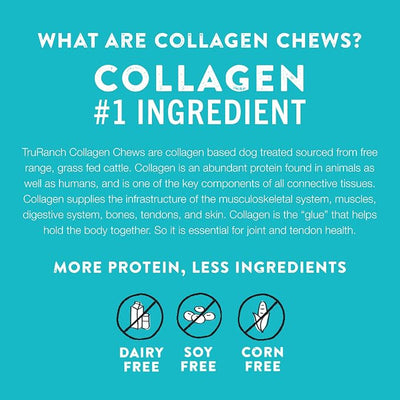 TRURANCH 5" BBQ Collagen Skewers - Collagen Dog Chews - Long Lasting Healthy Joint Support - Rawhide Alternative - Skin & Coat Health, Value Pack, 3 Bags, 45 Count