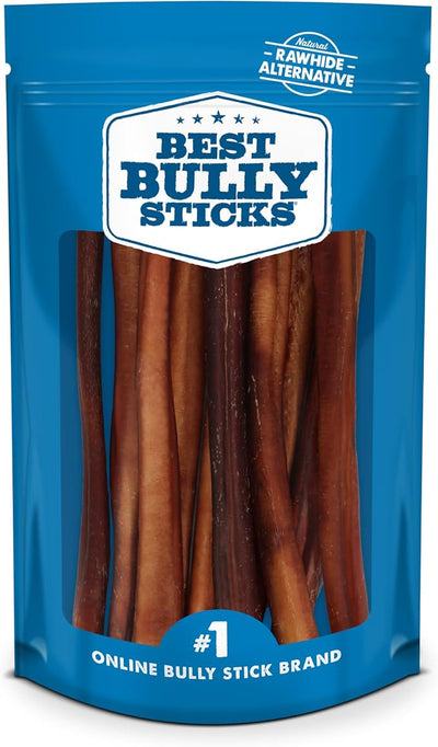 Best Bully Sticks Thick 12 Inch Bully Sticks - 10 Count (Pack of 1) - Natural, Grass-Fed, Single Ingredient, Grain and Rawhide Free, Ideal for Large Dogs
