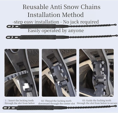 20 Pack Tire Chains, Universal Emergency Tire Chains, Adjustable Plastic Anti-skid Ties,Safety Chains for Most Cars, SUV Trucks, Safety Chains Anti-skid Chains,Reusable Portable TPU Safety Chains (20)