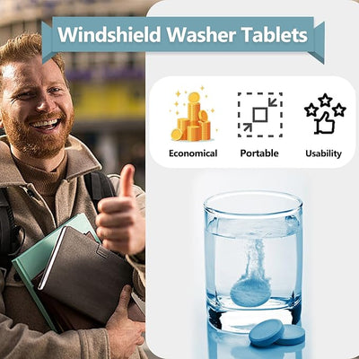 400 Pieces Car windshield washer fluid Concentrated Clean Tablets, Windshield Wiper Fluid (Winter: Use With De-icer or Methanol)