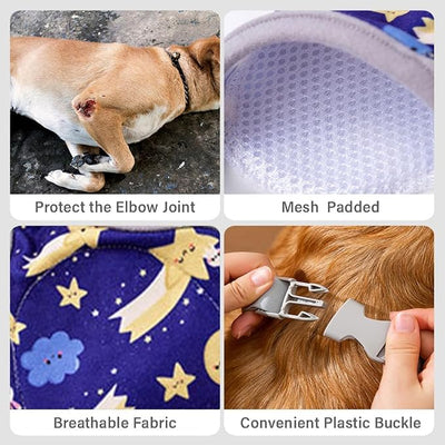 MANON ROSA Dog Elbow Pads – Knee Wrap Front Leg Sleeves for Large Dogs, Wound Protection & Anti-Licking Brace for Injured Legs or Joints (Sleeve Length 13.3in，Suit. Wt 80-95lbs, 2XL, Blue)