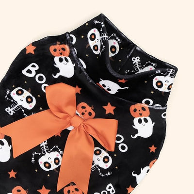 CuteBone Turtleneck Dog Velvet Dress Halloween Puppy Skirt Costume Pet Clothes Cat Apparel with Bow Hair Rope for Small Dogs CVD22XS