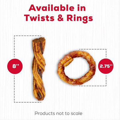 Country Kitchen Rawhide Free Beef Twists Dog Chews, Made with Real Beef, Highly Digestible, Gluten Free, 9 Count
