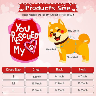 Weewooday 5 Pieces Dog Shirt Bulk Dog Pink Hearts Clothes Heart Pet Shirts for Small Dogs Girl Dogs Puppy Clothes for Chihuahua Yorkie Bulldog Schnauzer Breathable Shirt Vest (Small)