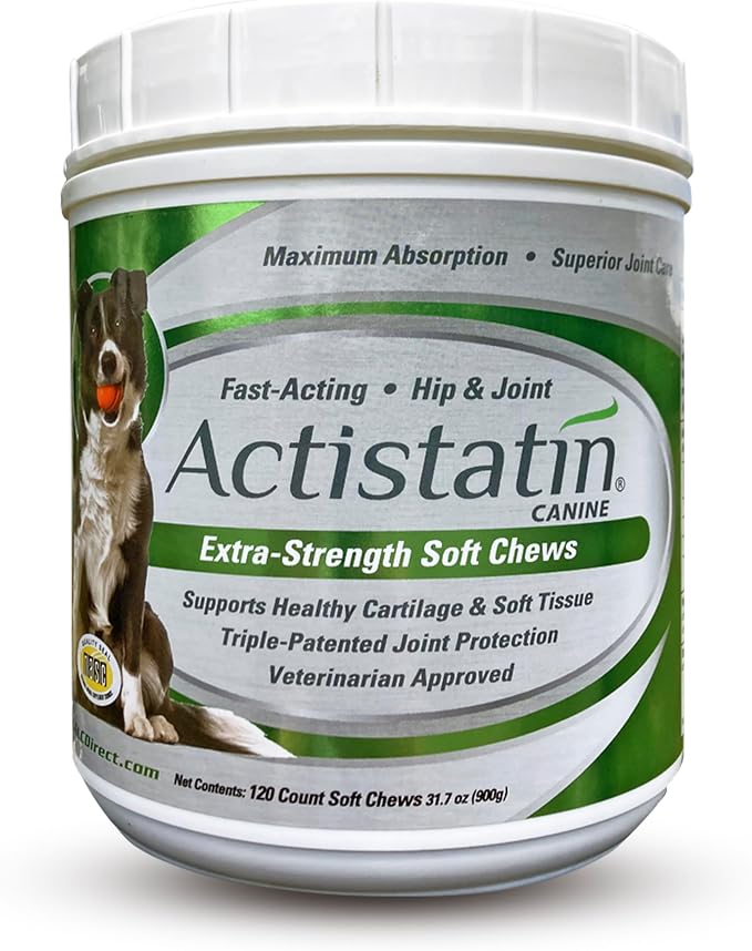 Canine Large Dog Soft Chews, 120ct – Patented Extra-Strength Joint, Cartilage, Soft Tissue Supplement: Glucosamine, Chondroitin, Manganese, MSM, L-Carnitine – High Absorption, Fast Results