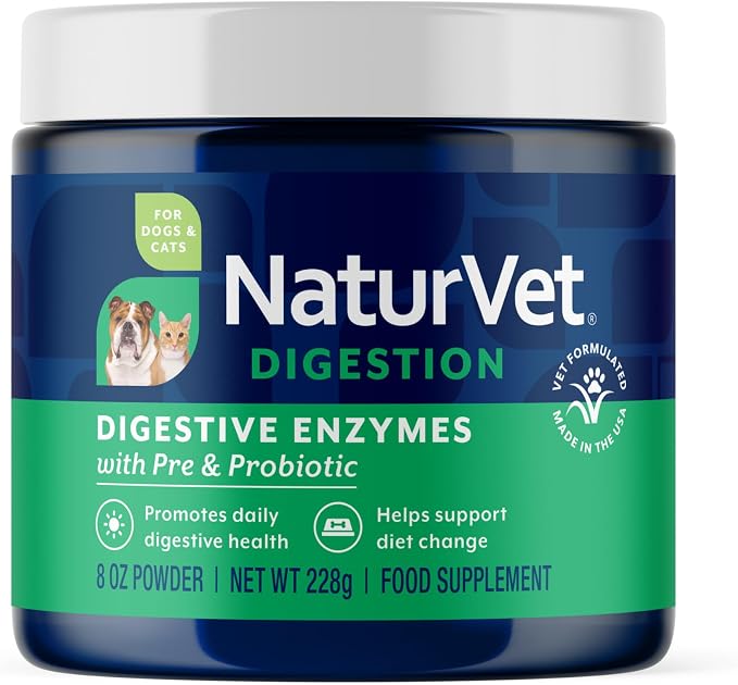 Digestive Enzymes for Dogs - Plus Probiotics & Prebiotics | Helps Support Diet Change & A Healthy Digestive Tract | for Dogs & Cats | 8 oz Powder