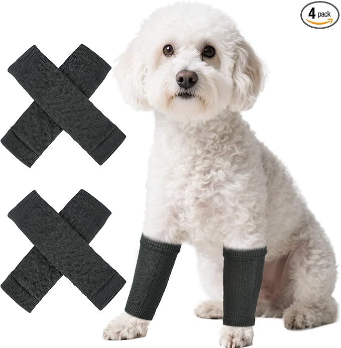 4 PCS Dog Leg Sleeve to Stop Licking, Arm Sleeves for Licking, Elbow Callus Treatment, Keep Joints Warm in Cold Weather