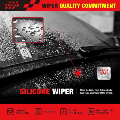 BERG REGEN Silicone Windshield Wiper Blades Replacement for Toyota RAV4 2023 2022 2021 2020 2019,Mazda 5 15-06 Windshield Wipers (Pack Of 3) Automotive Replacement Windshield Wiper Blades- 26"/16"/12"