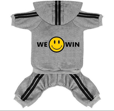 Weowin Pet Outfit - Cute Dog Hoodies Sweatshirt Tracksuit Clothes Jumpsuit Pajamas 4-Legs Grey for Puppy Small Medium Large Giant Dogs Girl or Boy (4X-Large)