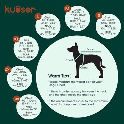 Kuoser Dog Coat, Super-Warm Dog Jacket Windproof Pet Cold Weather Coats for Extra Large Dogs, Fleece Lining Quilted Turtleneck Puppy Snowsuit Reflective Adjustable Doggie Winter Clothes, Blue, 3XL