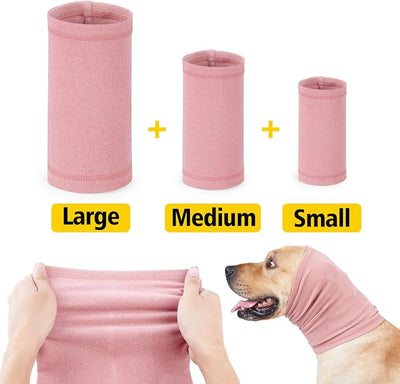 No Shake Ear Wraps for Dogs,Soft Dog Calming Hoodie Dog Ear Cover Ear Muffs for Anxiety,Grooming,Bathing,Swim,Noise Protection Quiet Ear for Dogs,Pink M