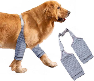 MANON ROSA Dog Elbow Pads – Knee Wrap Front Leg Sleeves for Large Dogs, Wound Protection & Anti-Licking Brace for Injured Legs or Joints (Sleeve Length 15.3inches, Suit. Wt 95-110lbs, 3XL, Gray)