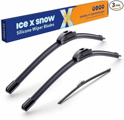 ICEXSNOW® Silicone Windshield Wiper Blades Replacement for Mini Cooper R50 R53 2001-2006,R56 2007-2012,F55 F56 2014-2022 Automotive Replacement Windshield Wiper Blades (19"+18"+10" Front Rear Set)