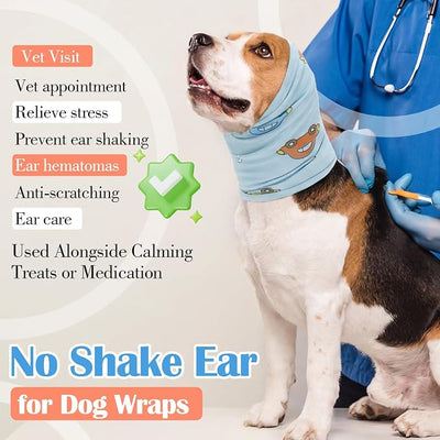 Nanaki Soft Dog Ear Covers For Blow Drying Grooming-Quiet Dog Noise Cancelling Ear Muffs Protection For Sound Thunderstorm,Fireworks,No Shake Head Wrap Hematoma Anti-Scratching,Snood Protector Blue,XL