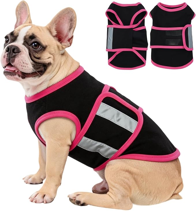 Dog Anxiety Calming Vest, Gentle Compression Anxiety Suit for Dogs, Breathable Dog Calming Wrap for Separation Anxiety, Thunder, Fireworks, Vet Visits, Black S