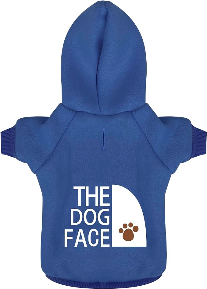 Blue Chihuahua Dog Hoodie: Keep Your Pup Warm and Stylish with a The Dog Face' Printed Sweatshirt Pet Clothes, and Sweater Coat All in One Perfect for Winter and Cool Summer Nights! Blue XL