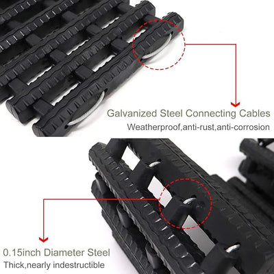 Reliancer 2PC Traction Tracks Mats TPR 31.5" L Tire Recovery Track Pad Roll Car Vehicle Tyre Traction Boards Tire Ladder Track Grabber Auto Emergency Traction Aid w/Bag for Off-Road Mud Snow Ice Sand