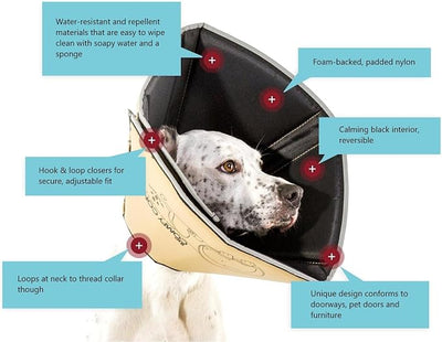 All Four Paws Comfy Cone Pet Cone for Dogs, Cats, Small-Long, Tan - Comfortable Soft Dog Cone Collar Alternative for After Surgery, Wound Care, Spay, Neuter - Dog and Cat Recovery Elizabethan-Collar