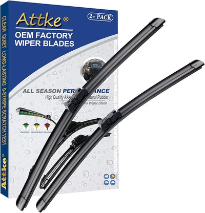 ATTKE OEM Quality Front Windshield Wiper Blades, Factory Replacement Chevrolet Silverado14-28/ GMC Sierra 2014-2018 22"+22" (Set of 2)