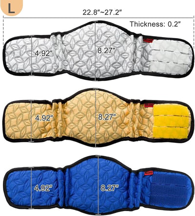 Mkono Male Dog Belly Band Wraps Washable Dog Diapers Male for Small and Medium Dogs, Waist 19.2 Inches to 23.8 Inches(3 Pack,Blue,White,Yellow)