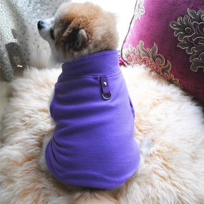 Dog Sweater, Fleece Vest with Leash Ring Pullover Jacket Winter Pet Dog Clothes for Puppy Small Dog Cat Teddy Chihuahua Yorkshire for Christmas (XL, Purple)