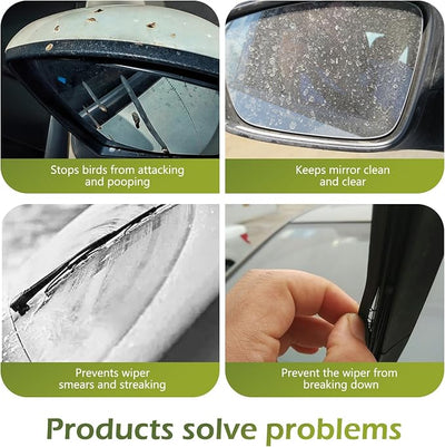 5PCS Car Side Mirror Cover & Windshield Wiper Cover, Protect from Ice Snow Frost Dew Rain Sunproof Vehicle Windshield Wiper Protector, Side Mirror Protector with Drawstring, for Most Cars