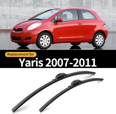 Front and Rear Windshield Wipers for Toyota Yaris 2007-2011 | Quiet and Streak-Free Front and Back Wiper Blades Assembly All-Season OEM Automotive Replacement Accessories